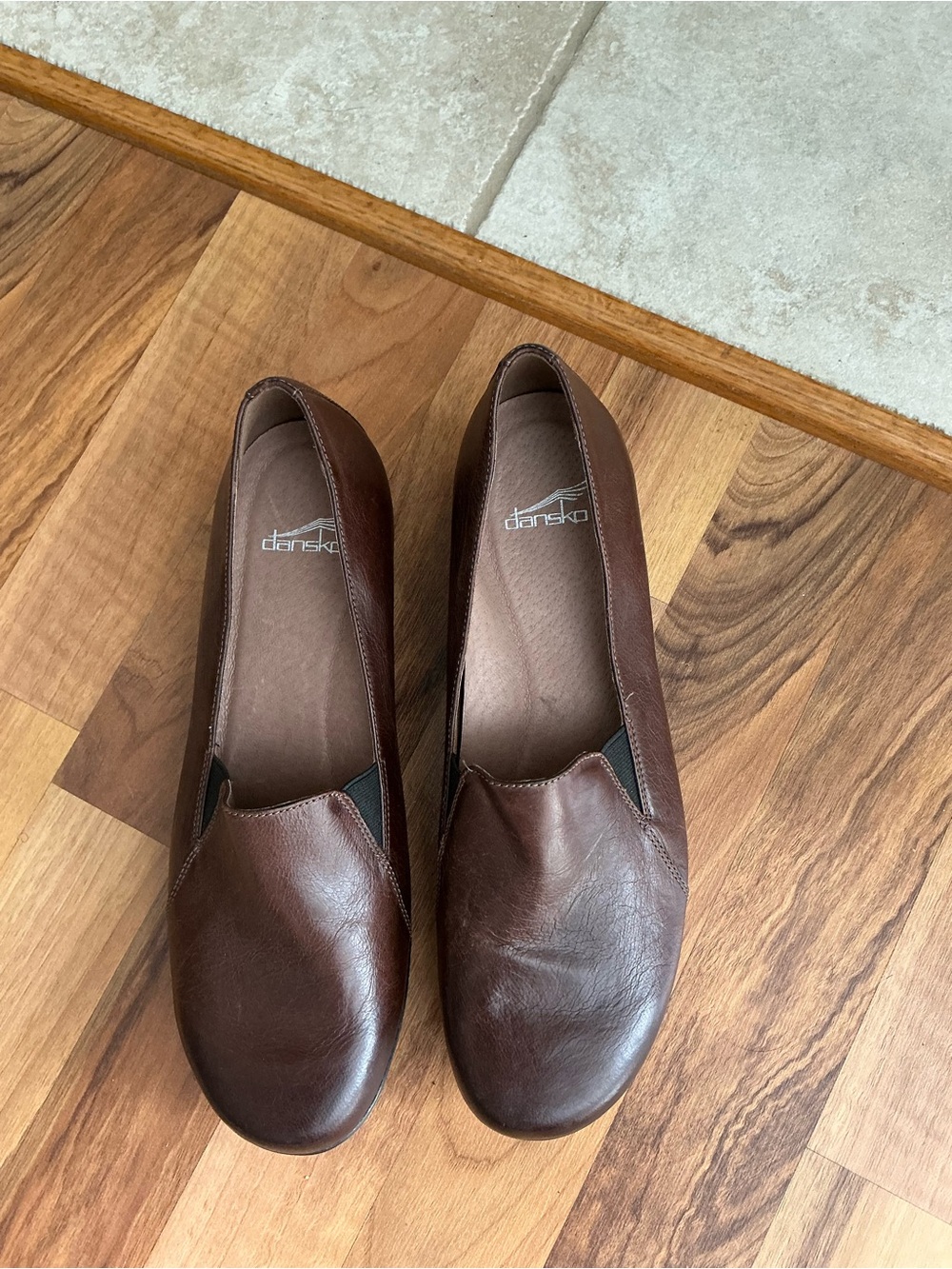 Dansko Brown Leather Slip-On Flats